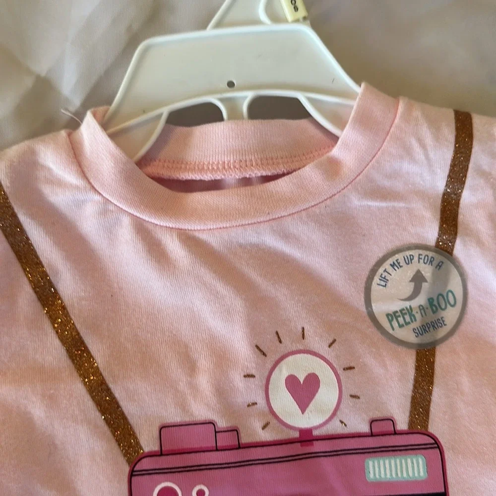 Rene Rofe Baby Girls Pink Camera Peek-A-Boo T-Shirt and Leggings Set 3-6 Months